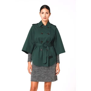 NEW YORK & Co XS/S Green Double Breasted Belted Trench Cape Jacket Fairy 63-03 - Picture 1 of 15