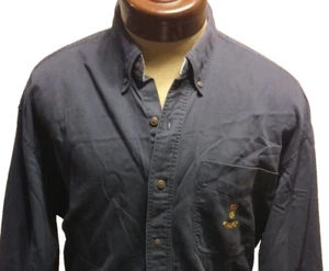 CHAPS Ralph Lauren Dark Blue Long Sleeve Shirt Men’s Medium 100% Cotton - Picture 1 of 5