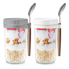 Overnight Oats Containers with Lids and Spoons: 24 Oz  Jars for Overnight3024