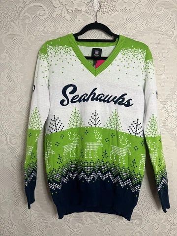 Seattle Seahawks Sweater Women’s Size Large Holiday Seahawks NFL Top NWT Cover