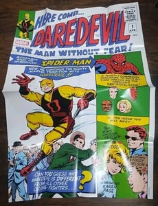 POSTER: Marvel Comics DAREDEVIL #1 🔥 1964 Spider-Man Cover 24x36 Facsimile 2024 - Picture 1 of 4