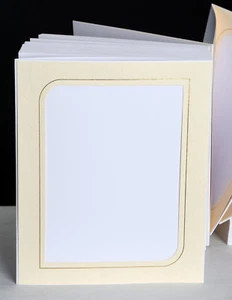 Portraitmappe / Leporello für 47 Fotos 15x20 - creme mit Goldkante - L813REG - Bild 1 von 7