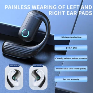 Drahtlose Bluetooth Hörmuschel offenes Ohr Headset Trucker Fahren Freisprechen USA - Bild 1 von 26
