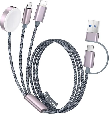 Cargador Temdan para Apple Watch, Cable USB C 3 en 2 para Cargador iPhone 16/Tipo C/ Foto 1 de 4