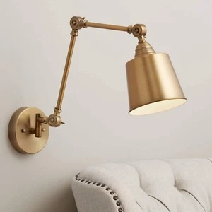 Mendes Modern Swing Arm Adj Wall Mounted Ant. Brass SET of TWO 60-4047 - Picture 1 of 1