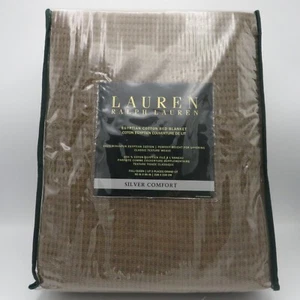 Ralph Lauren Silver Full/Queen Espresso Cotton Bed Blanket 90"x90" - Picture 1 of 3