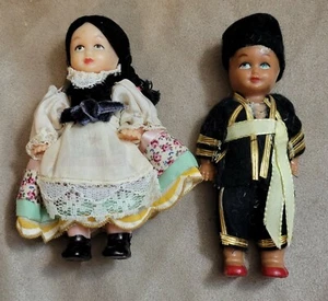Vintage Boy And Girl Dolls, 4inch Tall, Made In Hong Kong - Picture 1 of 10
