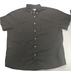 Mocotono Button Up Shirt Mens XXL Black Short Sleeve Cotton Chest Pocket #333