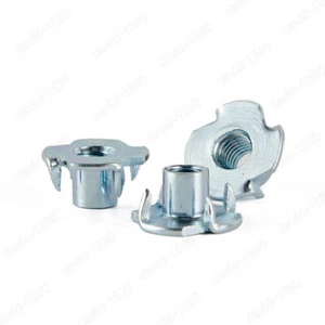 M4 M5 M6 M8 M10 M12 Carbon Steel 4 Prongs T Nut Tee Nuts Furniture Wood Insert - Picture 1 of 6