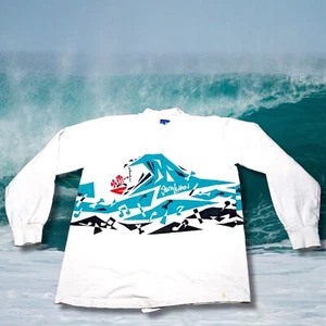 80s DOUBLE SIDED OCEAN PACIFIC O.P. SUNWEAR SURFER T-SHIRT MEN SZ M HAWAII SURF - Picture 1 of 12