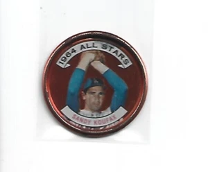 Sandy Koufax-Los Angeles Dodgers-1964 Topps Coins #159 - Picture 1 of 2