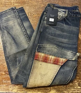 Embellish NYC Men's Rip & Repair Patchwork Distressed Skinny Fit Denim Jeans - Picture 1 of 13