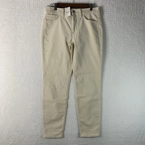 J Crew Corduroy Pants Womens Size 28 Tapered Leg Mid Rise Cream NWT - Picture 1 of 16