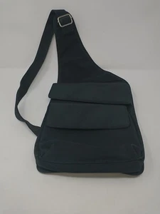 HOBO International Black Flap Sling Crossbody Chest Bag Womens Urban Minimalist - Picture 1 of 5