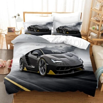 3D Sports Car Road Quilt Cover Set Bedding Sets Pillowcases 64 — 第 1/4 张图片