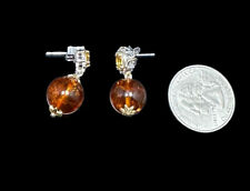 Earrings Gems En Vogue Michael Valitutti Sterling Silver Amber Drop Scrollwork