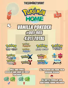Pokémon Home Vanilla Dex - Miecz i Tarcza Kompletna Gen 1-8 - Zdjęcie 1 z 1