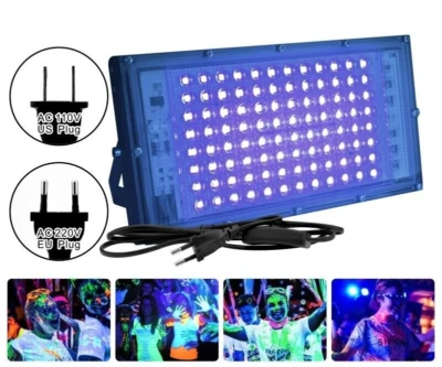LED UV Light 100W Black Party Stage Floodlight Flood DJ Purple Lamp Club Glow - Image 1 of 4