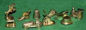 MONOPOLY ANNIVERSARY DELUXE EDITION Set of 10 Gold tone MOVER/TOKENS Only USED - Picture 1 of 1