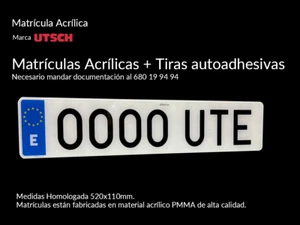 MATRICULA COCHE ACRILICA EUROPEA 520x110 - Imagen 1 de 4