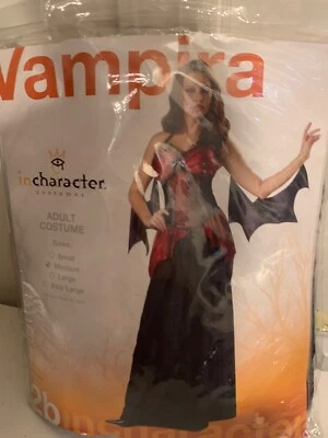 Nuevo Disfraz Vampiro Gótico Rojo Adulto Talla M Vampiro Vampiro Vestido Cortinas Brazos Foto 1 de 4