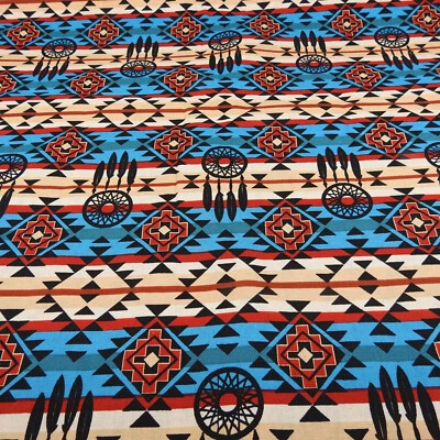 David Textiles Native American Dreamcatcher Cotton Fabric 2 yds x 45" Southwest - Image 1 of 4