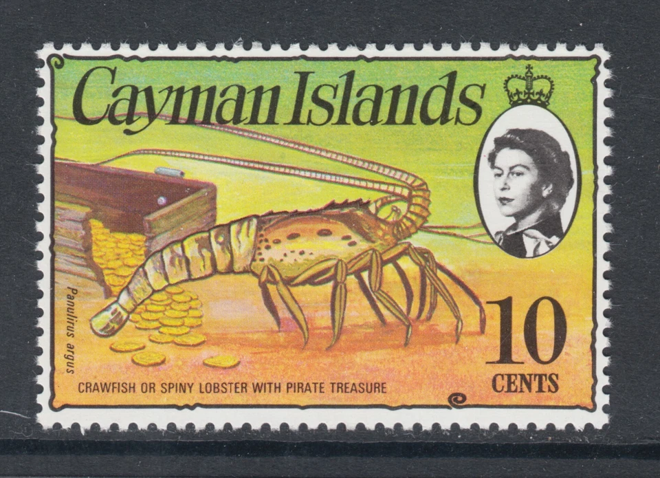 Cayman Islands Sc 338b MNH. 1976-77 10c QEII & Crawfish, fresh, bright, F-VF - Image 1 of 1