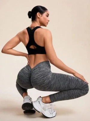 Mujer Profesional V Espalda Entrenamiento Leggings Scrunch Levantamiento de Glúteos Gimnasio Yoga Pantalones Foto 1 de 4