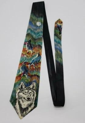 Fondo Mundial para la Naturaleza Lobos Grises WWF Diseño No. Corbata clásica 131 100 % seda Foto 1 de 4