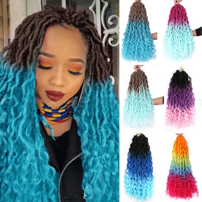 Extensiones de cabello trenzas torcidas ganchillo imitación locs diosa rizada de 18" rastas ombre Foto 1 de 4