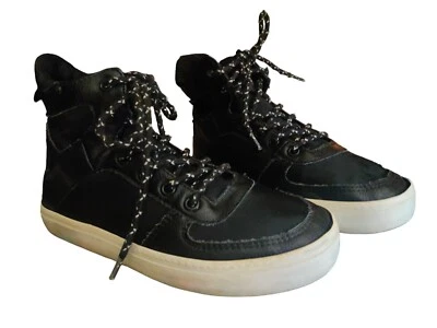 Boys Shoes Size 1 Tennis Shoe Old Navy Kids Youth Sports High Top Black - Image 1 of 4