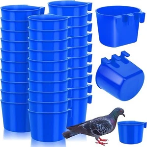 30x Cage Cups 1 Pint / 8 fl. oz. Hanging Feed & Water Cage Cups Chickens Poultry - Picture 1 of 10