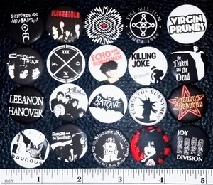 Goth Button Pins Lot Siouxsie & The Banshees Bauhaus Lebanon Hanover Gothic Punk - Picture 1 of 1