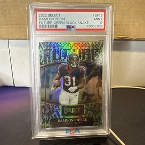 Dameon Pierce Rookie Future Green/Black Snakeskin 1/2 PSA 9, Pop 1, 2022 Select - Picture 1 of 2
