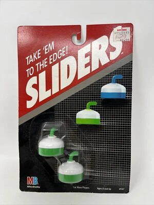 Vintage 1988 SLIDERS Milton Bradley Tabletop Curling Game Green Vtg - Image 1 of 3