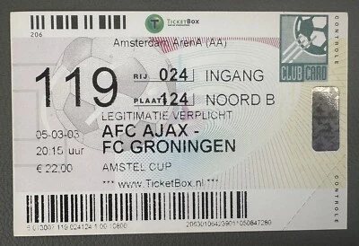 RARE & MINT Wesley Sneijder 1st Career Goal FULL Rookie Ticket 2003 Ajax - Image 1 of 2
