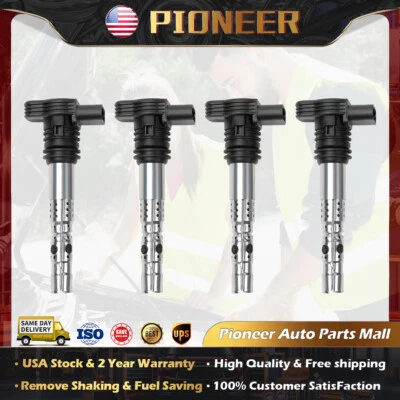 OEM 4X Ignition Coil For VW Beetle Golf Jetta Passat Audi A4 TT 1.8L 2.7L UF411 Foto 1 de 4