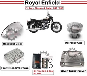 Royal Enfield "Front Reservoir Cap" Combo Pack of 4 Old Classic/Bullet 350/500cc - Picture 1 of 9