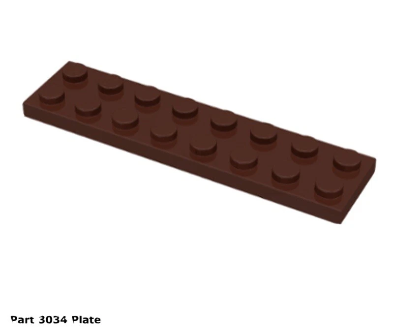 LEGO Parts 2x 3034 Brown Plate 2 x 8  4709 - Image 1 of 1