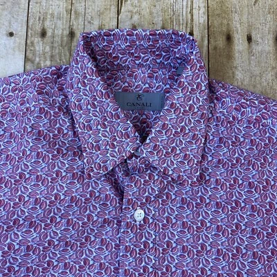 Camisa de vestir Canali 1934 mediana con botones patrón geométrico Foto 1 de 4