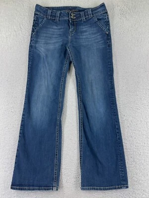 Pantalones de mezclilla MEK DNM para mujer 32 azules Madeira pierna ancha tiro bajo algodón 31x30 Foto 1 de 4