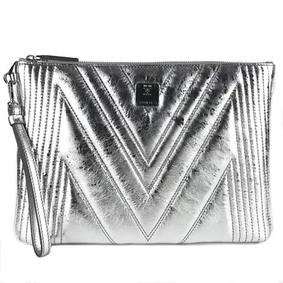 NEW MCM Quilted Metallic Leather Wristlet Clutch - Image 1 of 4