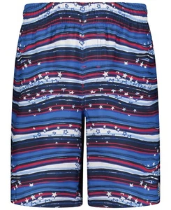 Laguna Stars & Stripes Volley Swim Trunks Big Boys M 10/12 Strong Blue Pull On - Picture 1 of 16