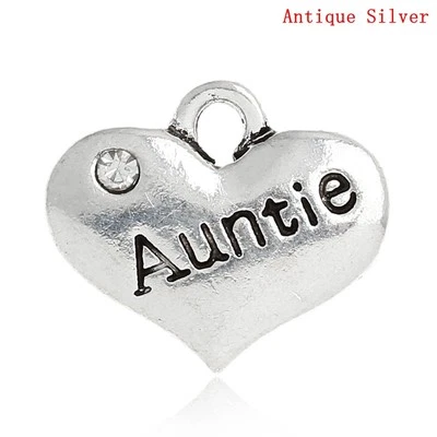 5 ANTIGUOS DIJES/COLGANTES DE CORAZÓN DE TÍA AMOR PLATA~Tarjetas~Velas~Pulseras (59).