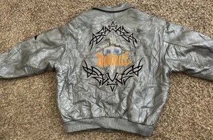 RAR Vintage Davoucci 1989 Legend Of Tattoos Silber Lederjacke Herren Gr. 3XL - Bild 1 von 10