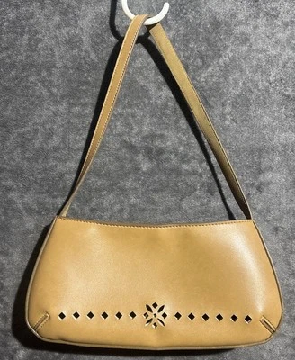 MONDANI Bolso de Mano Monedero Cuero Marrón Claro Diseño Recortado Cierre con Cremallera Foto 1 de 4