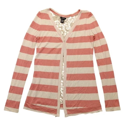 Женский кардиган с длинным рукавом Rue 21 свитер S в полоску полиэстер вискоза спандекс - Изображение 1 из 4