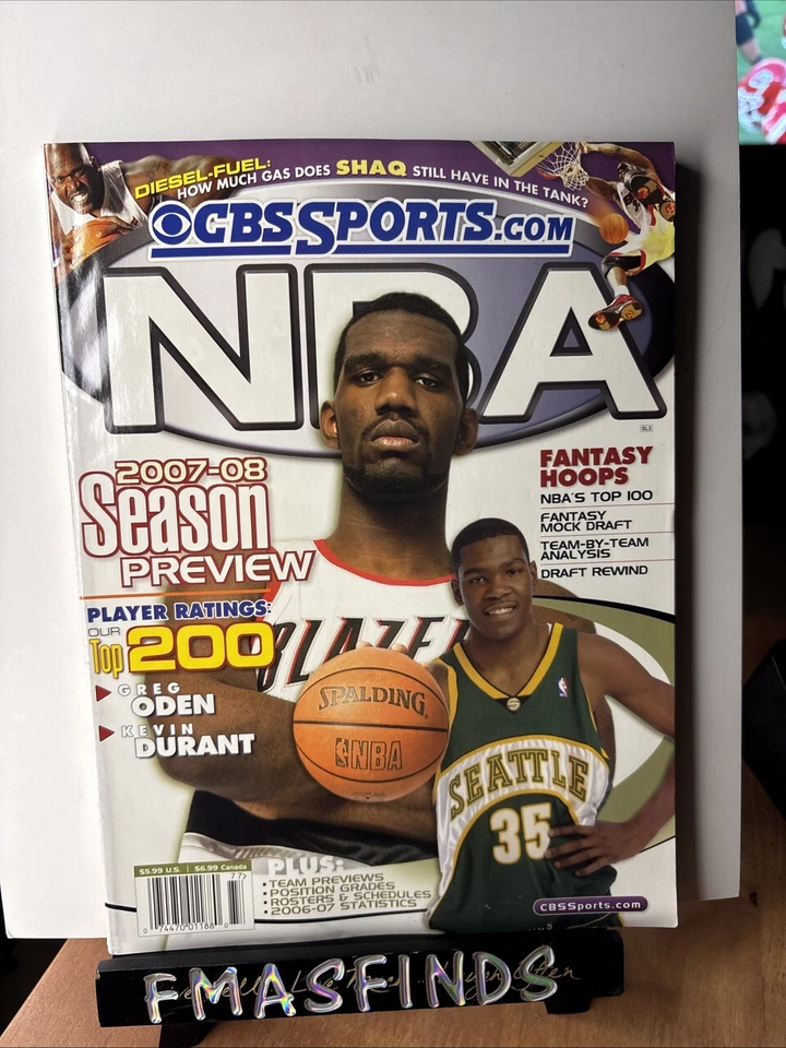 Revista deportiva de baloncesto C3 2007-2008 Kevin Durant Shaq CBS  Foto 1 de 1