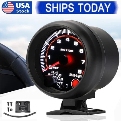 Medidor de tacómetro de coche 3,75" 12V 0-8000 RPM con luz de cambio LED universal Foto 1 de 4