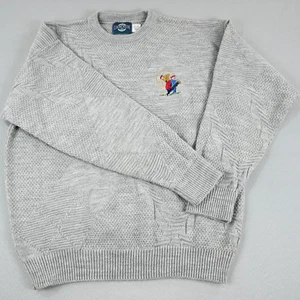 Suéter de golf Jantzen de colección años 90 para hombre suéter grande gris tejido bordado golfistas - Imagen 1 de 7